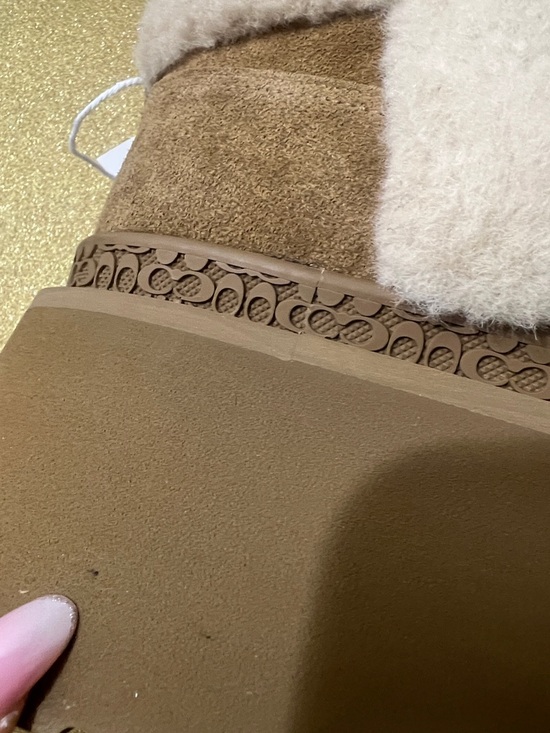 BNIB Coach Women’s Platform Christina Slip on Bootie with Shearling-Trim - Picture 16 of 17